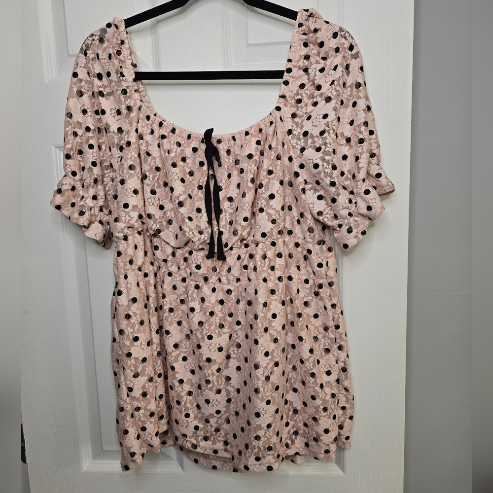 Suzanne Betro Pink Polka Dot Blouse